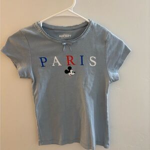 Disney Blue Crop Top Paris Graphic